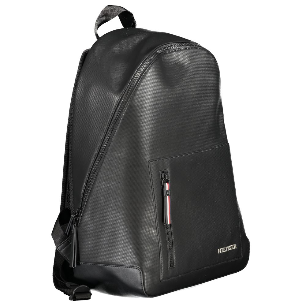 Tommy Hilfiger Black Polyurethane Men's Backpack - ClickThatClicks 