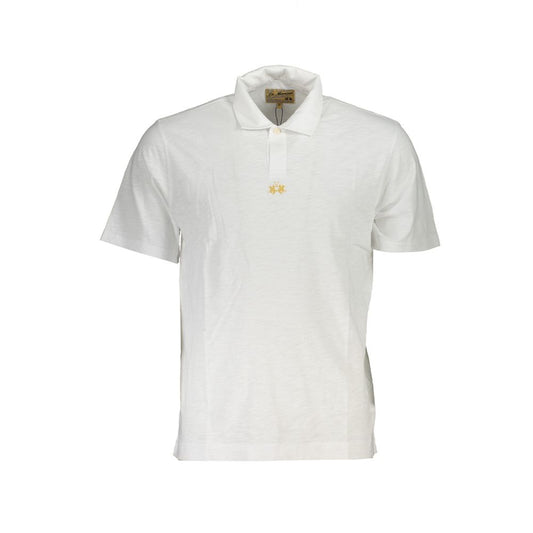 La Martina White Cotton Men's Polo Shirt - ClickThatClicks 