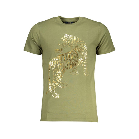 Cavalli Class Verde Cotton Men T-Shirt - ClickThatClicks 