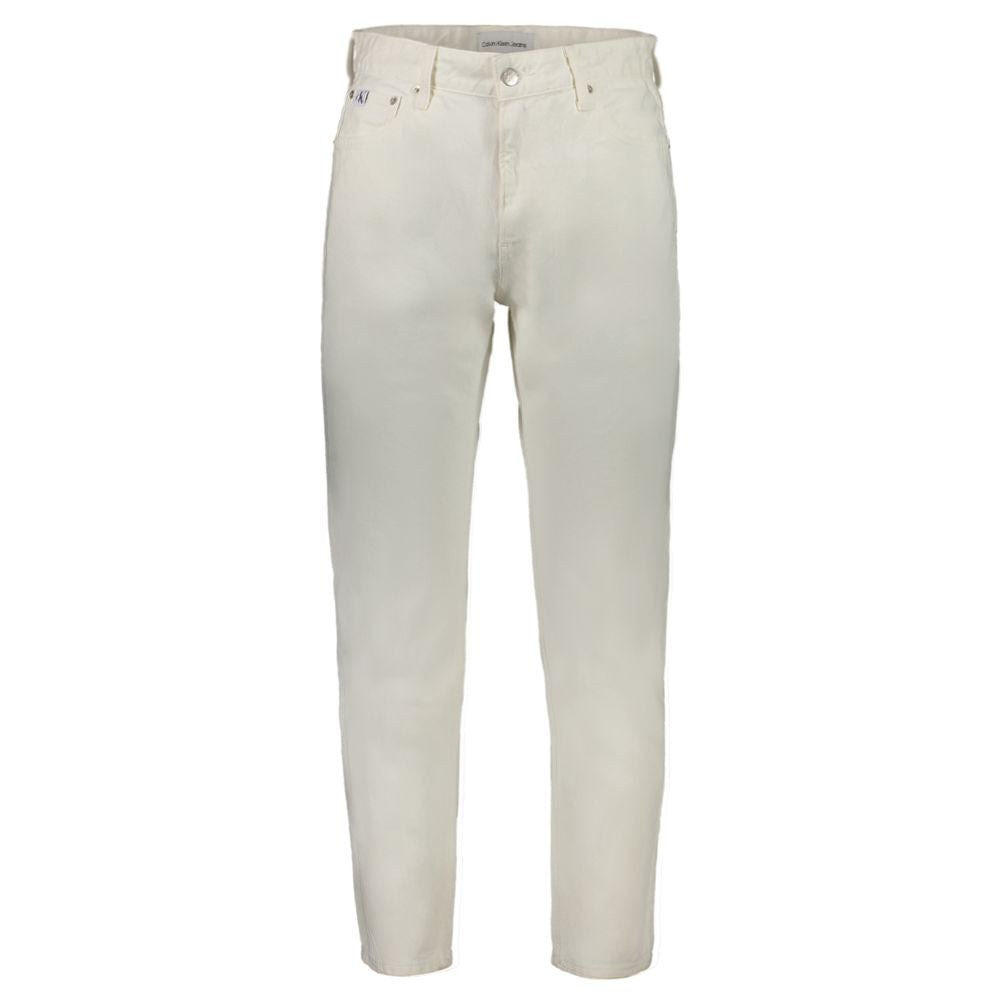 Calvin Klein White Cotton Men Jeans - ClickThatClicks 