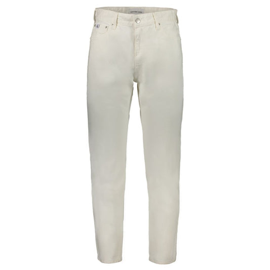 Calvin Klein White Cotton Men Jeans - ClickThatClicks 