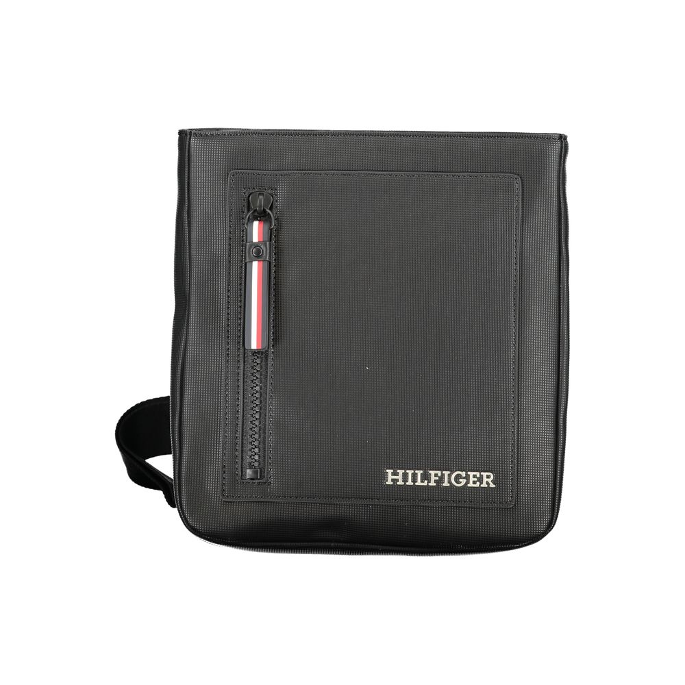 Tommy Hilfiger Black Polyurethane Men Shoulder Bag - ClickThatClicks 