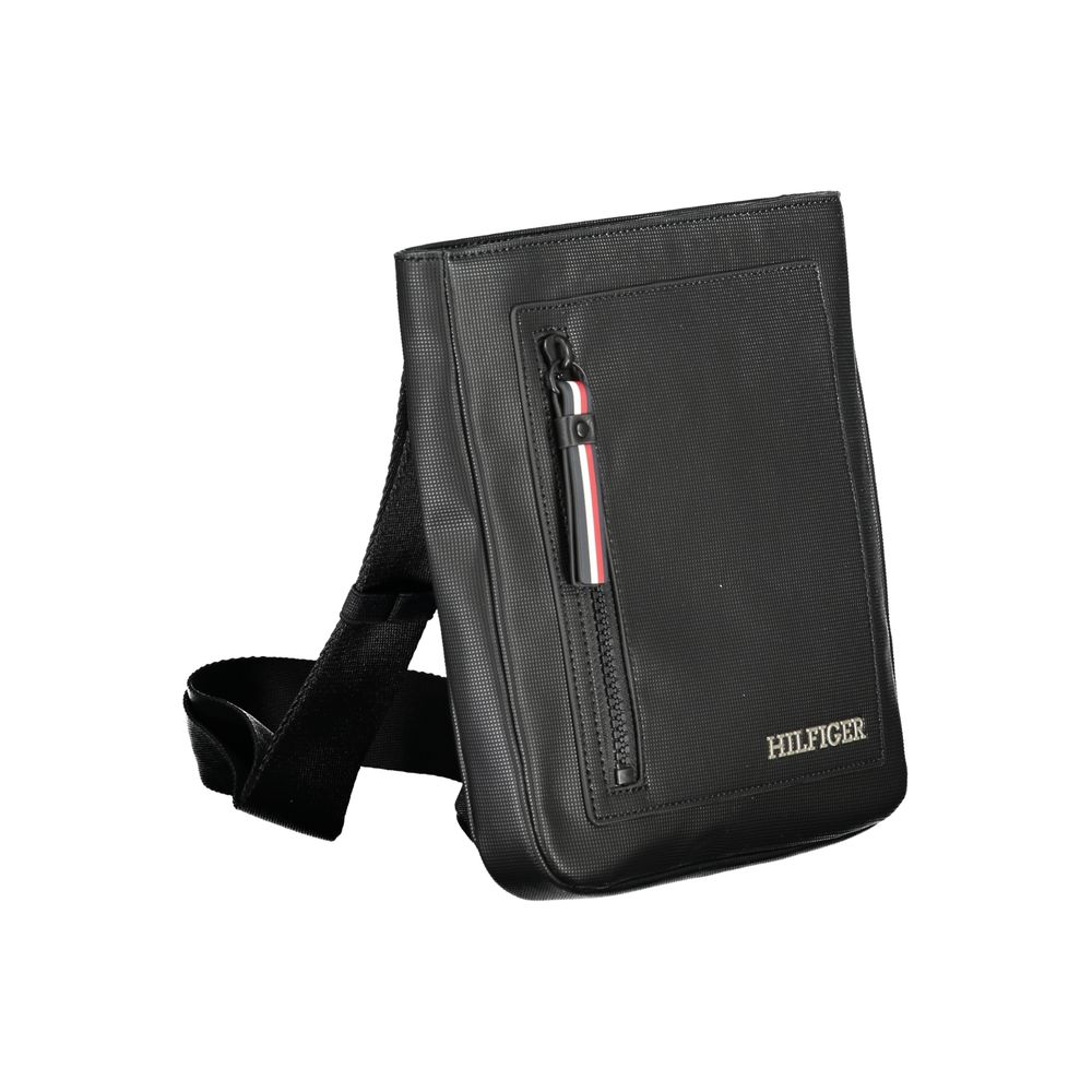 Tommy Hilfiger Black Polyurethane Men Shoulder Bag - ClickThatClicks 