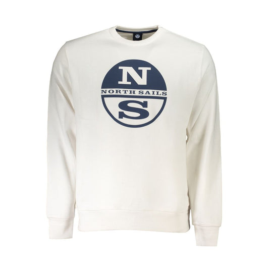 North Sails Bianco Cotton Men Sweatshirt - ClickThatClicks 