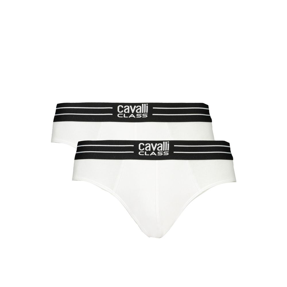 Cavalli Class White Cotton Men's Briefs - ClickThatClicks 