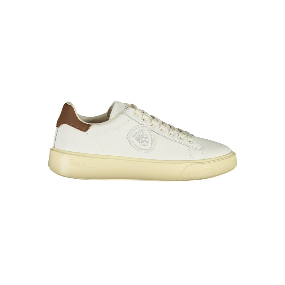 Blauer White Polyurethane Men Sneaker - ClickThatClicks 