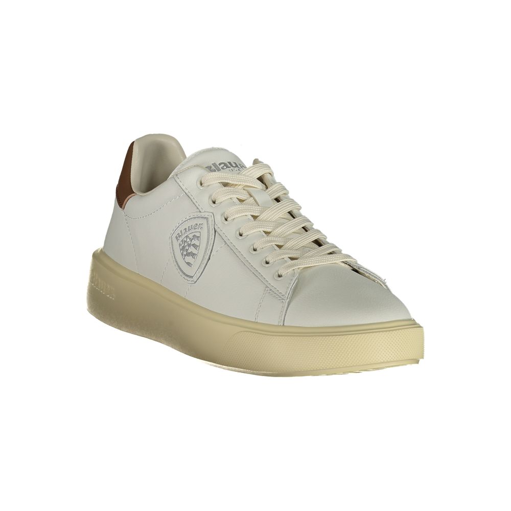 Blauer White Polyurethane Men Sneaker - ClickThatClicks 