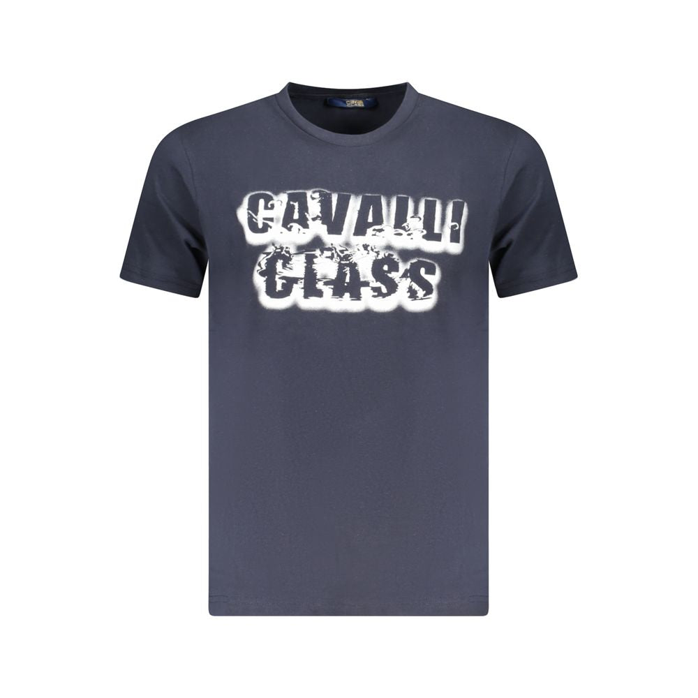 Cavalli Class Blu Cotton Men T-Shirt - ClickThatClicks 