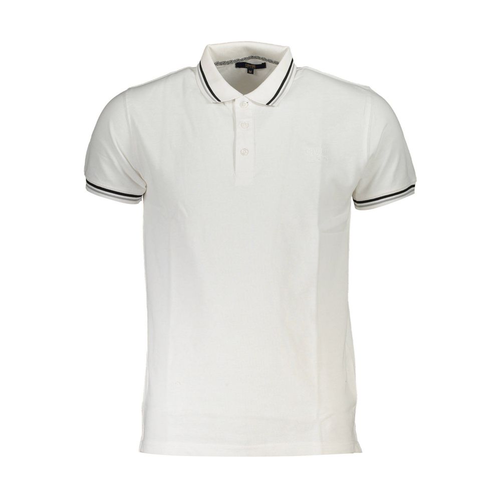 Cavalli Class White Cotton Men Polo Shirt - ClickThatClicks 