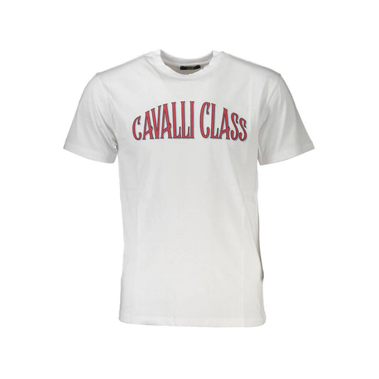 Cavalli Class White Cotton Men T-Shirt - ClickThatClicks 