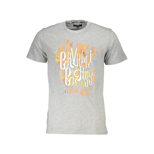 Cavalli Class Grigio Cotton Men T-Shirt - ClickThatClicks 