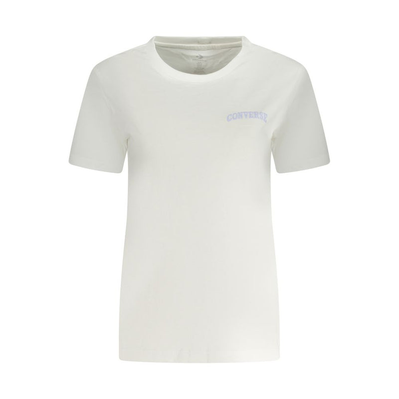 Converse White Cotton Women T-Shirt
