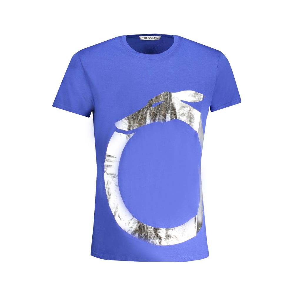Trussardi Blue Cotton Men T-Shirt - ClickThatClicks 