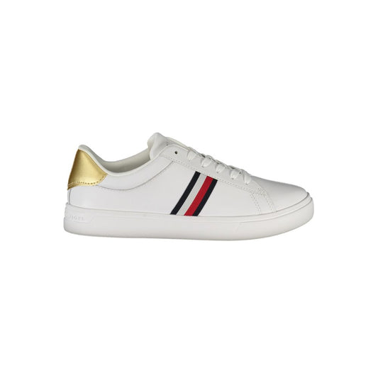 Tommy Hilfiger Bianco Polyurethane Women Sneaker - ClickThatClicks 
