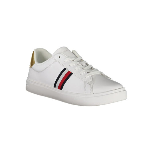 Tommy Hilfiger Bianco Polyurethane Women Sneaker - ClickThatClicks 
