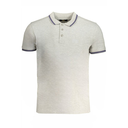 Cavalli Class Grigio Cotton Men Polo Shirt - ClickThatClicks 