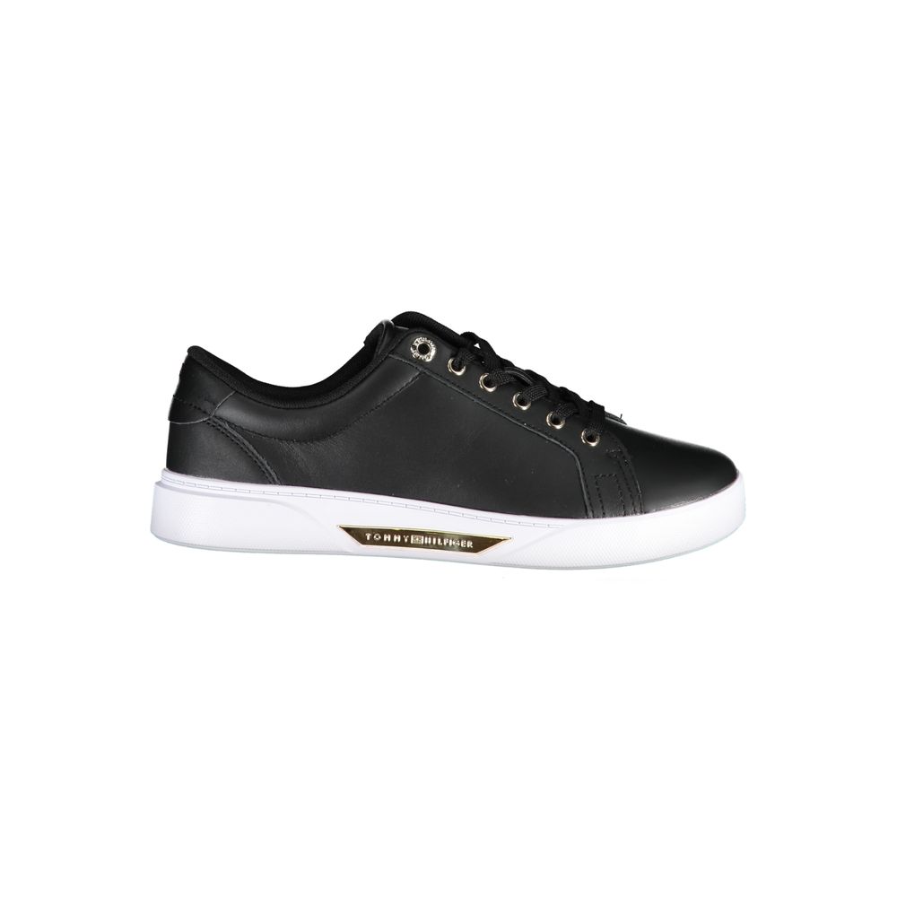 Tommy Hilfiger Black Leather Women Sneaker - ClickThatClicks 
