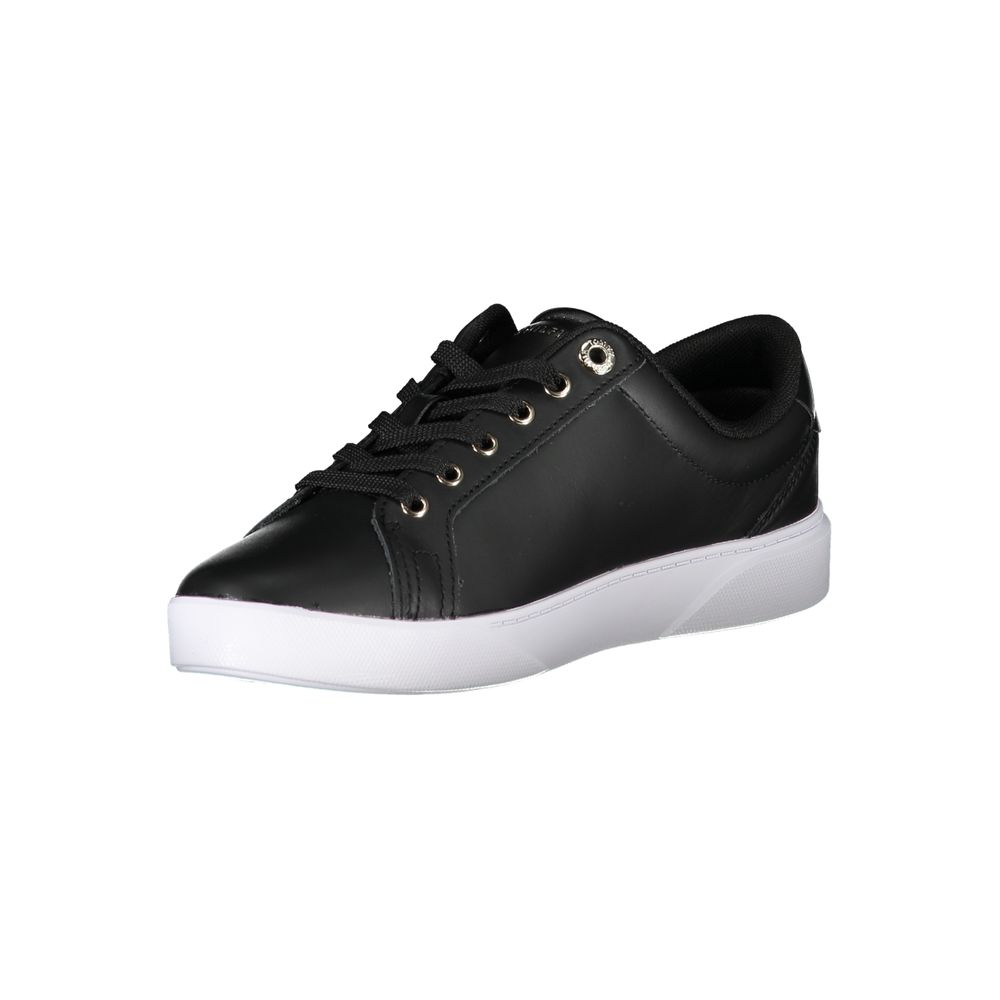 Tommy Hilfiger Black Leather Women Sneaker - ClickThatClicks 