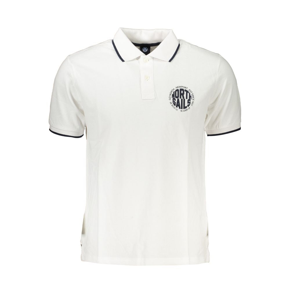 North Sails White Cotton Men Polo - ClickThatClicks 