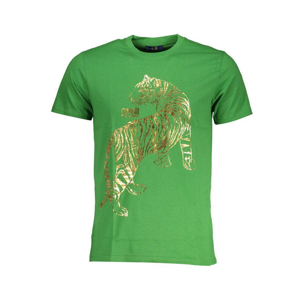 Cavalli Class Verde Cotton Male T-Shirt - ClickThatClicks 