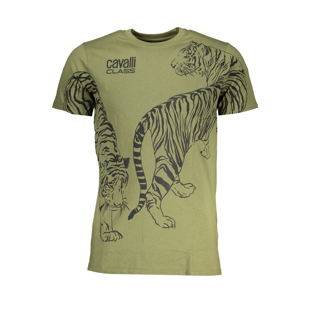 Cavalli Class Verde Cotton Men T-Shirt - ClickThatClicks 