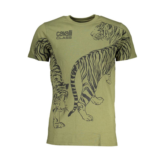 Cavalli Class Verde Cotton Men T-Shirt - ClickThatClicks 