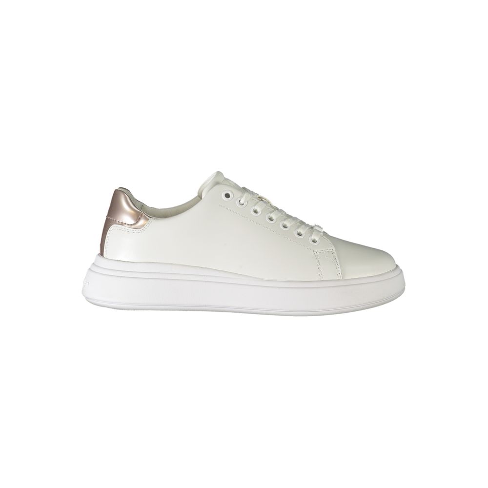 Calvin Klein White Leather Women Sneaker - ClickThatClicks 