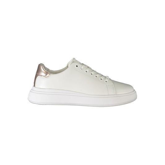 Calvin Klein White Leather Women Sneaker - ClickThatClicks 