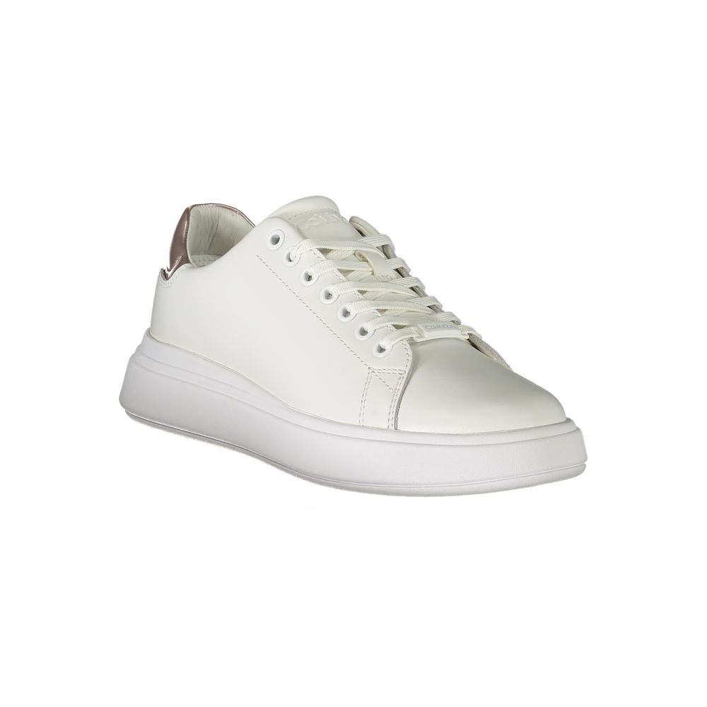 Calvin Klein White Leather Women Sneaker - ClickThatClicks 