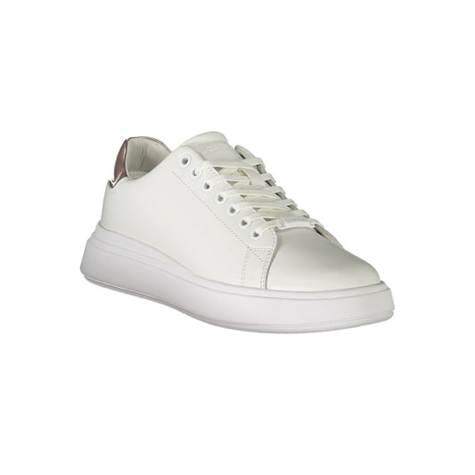 Calvin Klein White Leather Women Sneaker - ClickThatClicks 