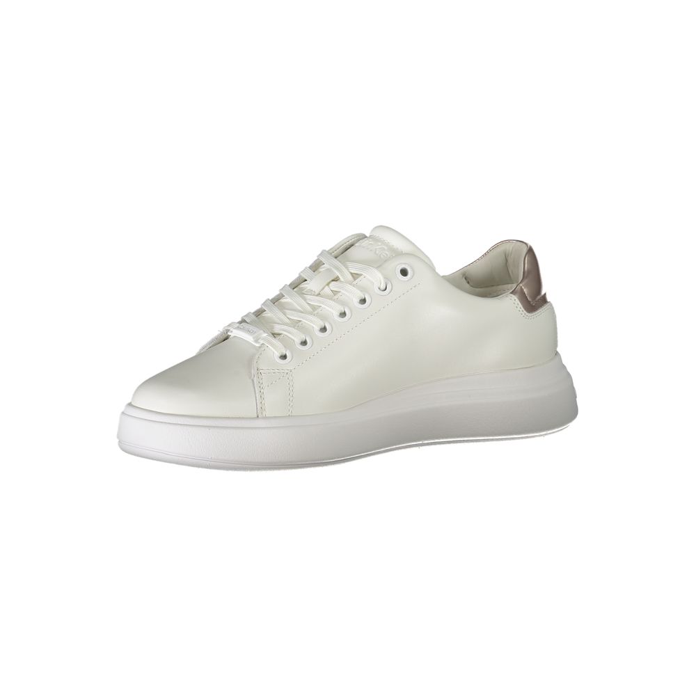 Calvin Klein White Leather Women Sneaker - ClickThatClicks 
