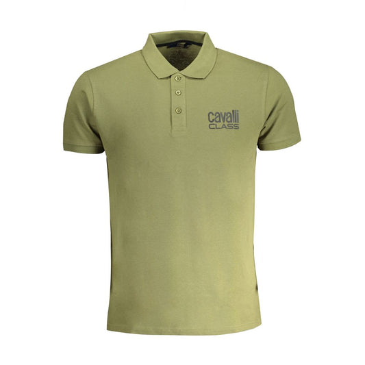 Cavalli Class Verde Cotton Men Polo Shirt - ClickThatClicks 