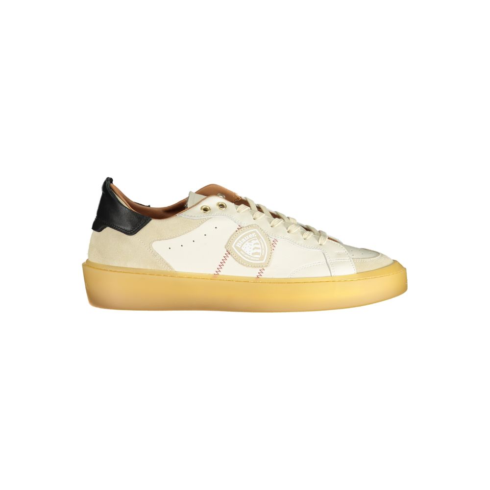 Blauer White Leather Men Sneaker - ClickThatClicks 
