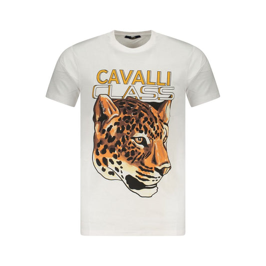 Cavalli Class Bianco Cotton Men T-Shirt - ClickThatClicks 