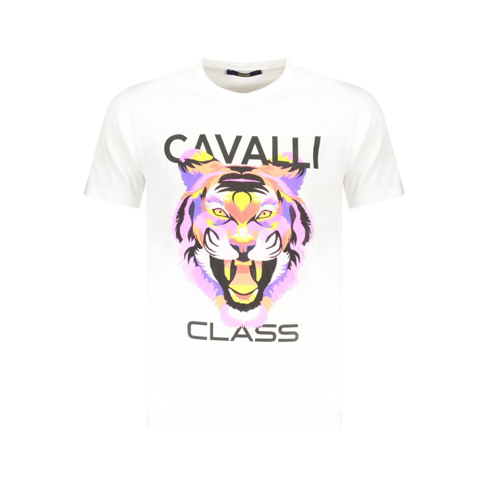 Cavalli Class Bianco Cotton Men T-Shirt - ClickThatClicks 
