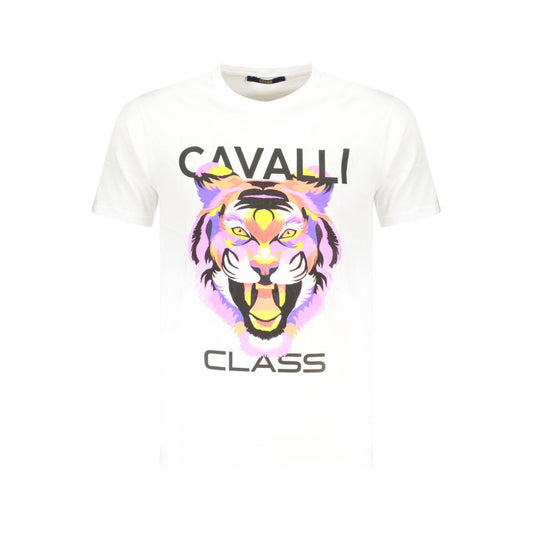 Cavalli Class Bianco Cotton Men T-Shirt - ClickThatClicks 