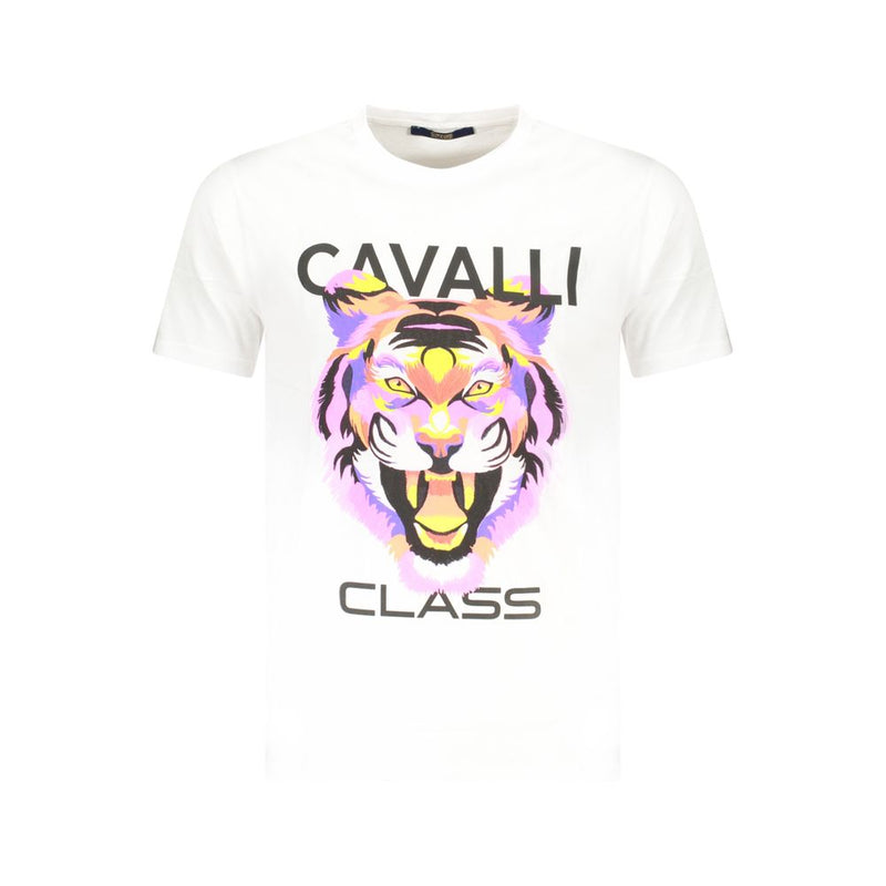 Cavalli Class White Cotton Men T-Shirt