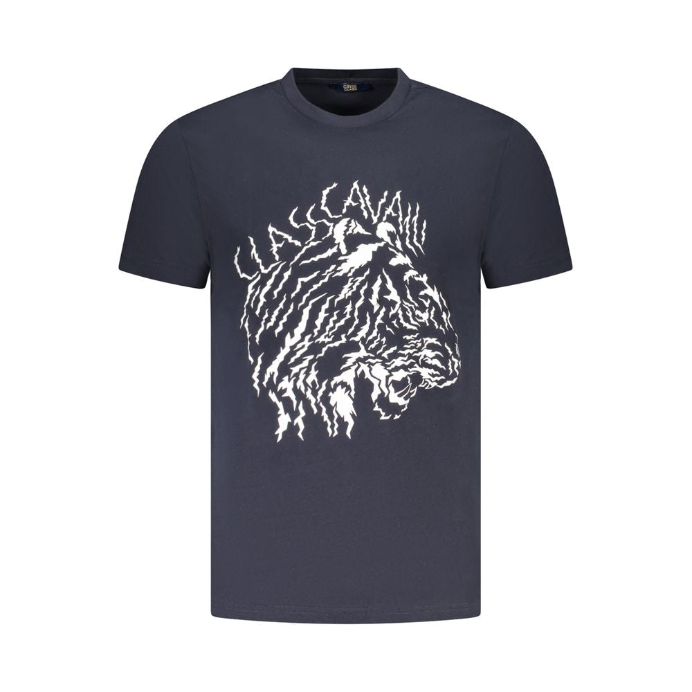 Cavalli Class Blue Cotton Men T-Shirt - ClickThatClicks 