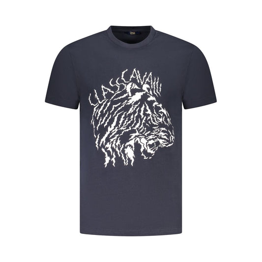 Cavalli Class Blue Cotton Men T-Shirt - ClickThatClicks 
