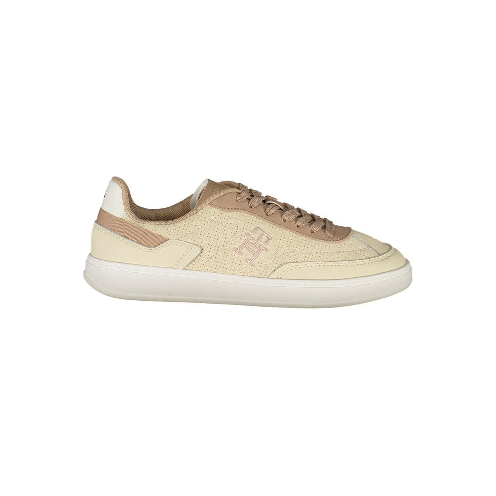 Tommy Hilfiger Beige Polyurethane Women Sneaker - ClickThatClicks 
