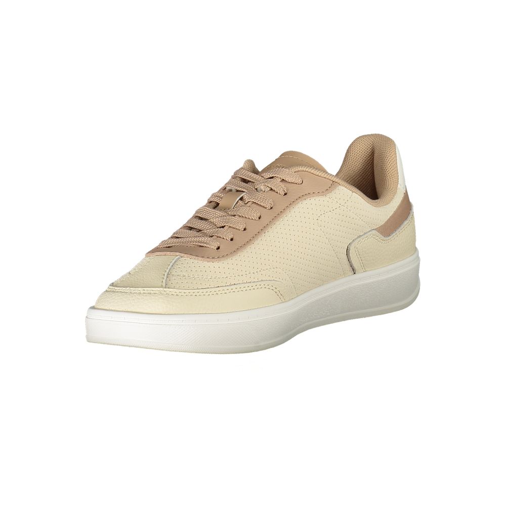 Tommy Hilfiger Beige Polyurethane Women Sneaker - ClickThatClicks 