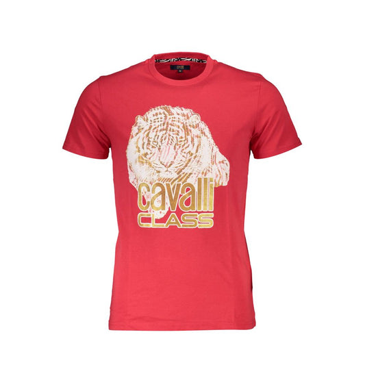 Cavalli Class Rosso Cotton Men T-Shirt - ClickThatClicks 