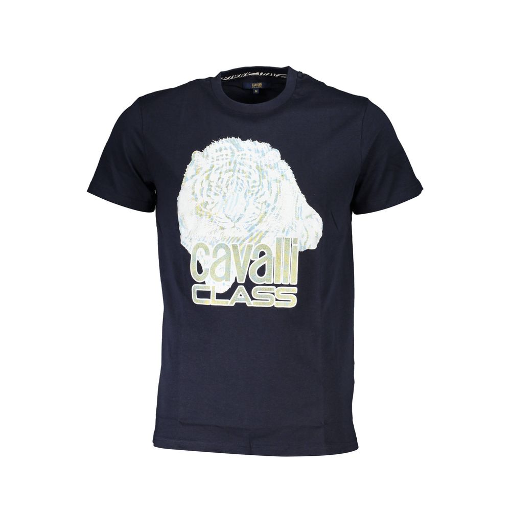 Cavalli Class Blu Cotton Men T-Shirt - ClickThatClicks 