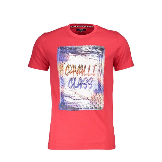 Cavalli Class Rosso Cotton Mens T-Shirt - ClickThatClicks 