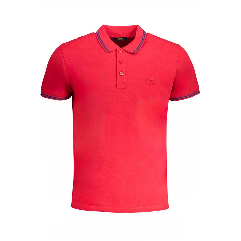 Cavalli Class Red Cotton Men Polo Shirt - ClickThatClicks 