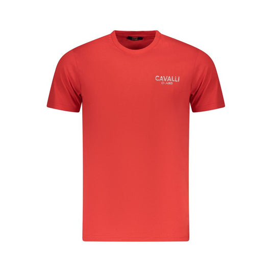 Cavalli Class Red Cotton Men T-Shirt - ClickThatClicks 