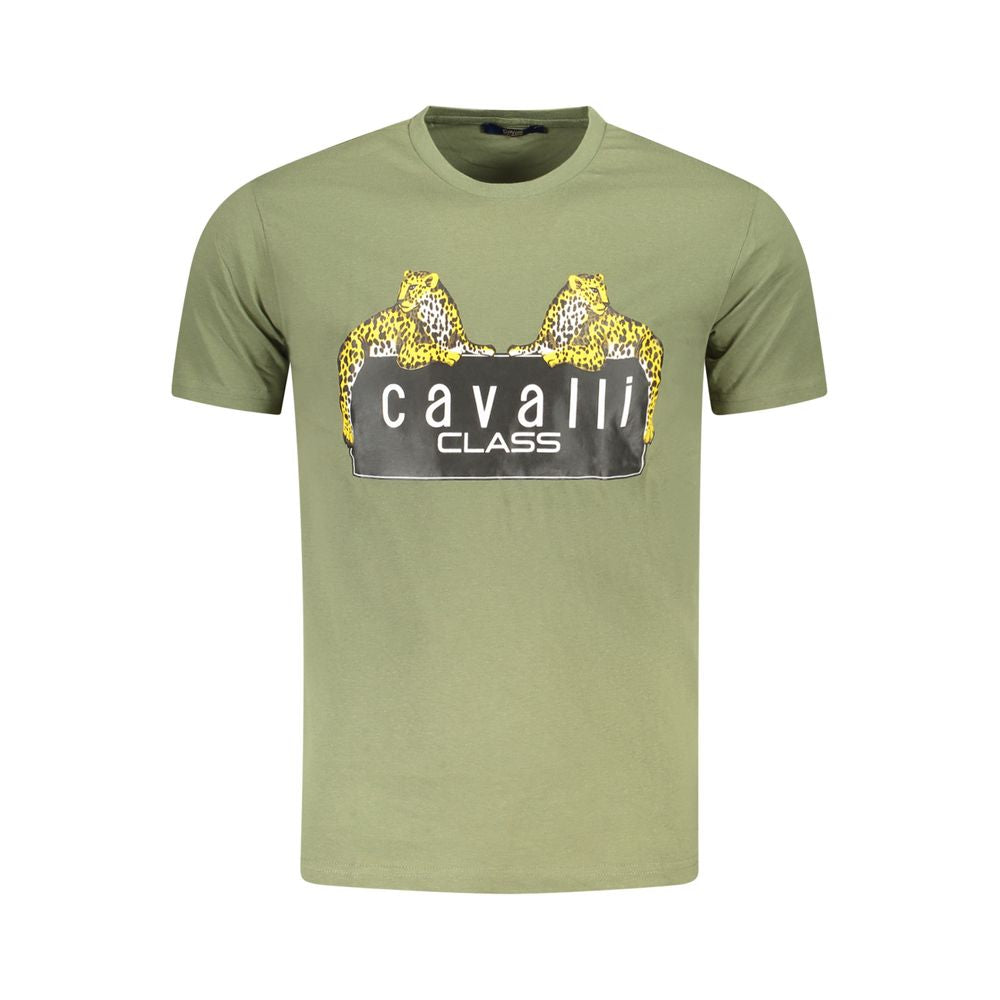 Cavalli Class Verde Cotton Men T-Shirt - ClickThatClicks 