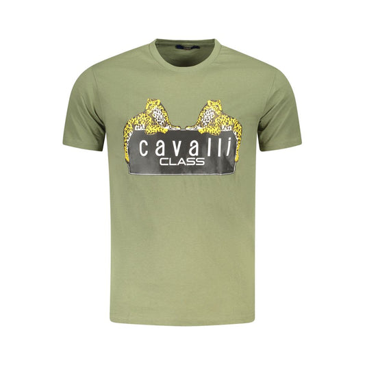 Cavalli Class Verde Cotton Men T-Shirt - ClickThatClicks 