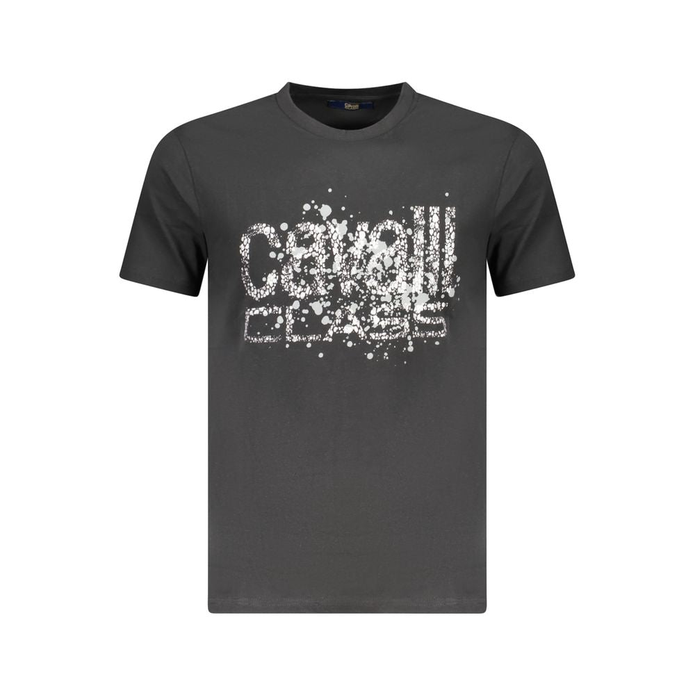 Cavalli Class Black Cotton Men T-Shirt - ClickThatClicks 