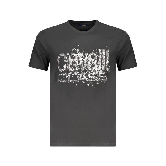 Cavalli Class Black Cotton Men T-Shirt - ClickThatClicks 